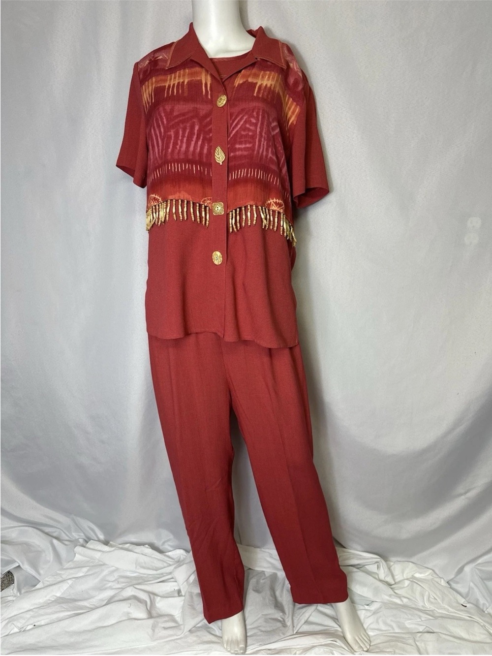 NANCY BOLEN FOR CITY GIRL 3 PIECE OUTFIT SIZE MEDIUM Multicolored Red Orange